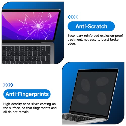 2 Pack Compatible with MacBook Pro 13 inch (2016-2022 / M1, M2) and MacBook Air 13 inch (2018-2021 / M1) Glare Reducer Screen Protector, Eye Protection Anti Glare Film/Anti Fingerprint Matte Laptop Screen Protector - size: MacBook Pro 13 Inch (2016-2022,