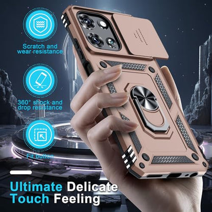 for Moto G Power 5G 2026/2025 Case Built in Slide Camera Cover Rose Gold - color: Rose Gold, size: Moto G Power 5G(2025)
