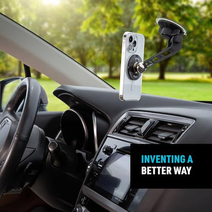 Nite Ize Steelie Windshield Mount - Phone Holder for Car Windshield - Alternative to Car Dashboard & Vent Phone Mounts - Compatible with Steelie Magnetic Mounting System - Black