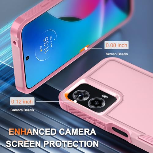 for Motorola Moto G Power 5G 2024 Case, Full Body Heavy Duty Rugged Shockproof Protective Phone Cover with Lanyard Strap, Tempered Glass Screen Protector,Cute Pink | with Tempered Glass Screen Protector+Lanyard Strap,Rugged Shockproof Protective Phone Cas