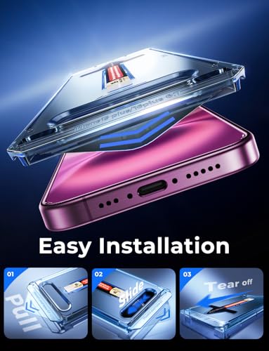 MAGIC JOHN Easy Installation for iPhone 16 Plus Screen Protector, 2 Pack - size: iPhone 16 Plus-6.7 inch
