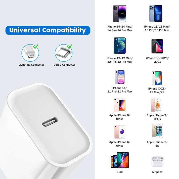 10FT iPhone Charger, iPhone 14 Fast Charging Block, Long Fast Apple Charger - color: White 10FT