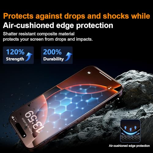 OneFish Screen Protector Glass for iPhone 14 Pro Max/ 15 Plus, 9H Glass Scratch Resistant, Dynamic Island Compatible, HD Clarity Tempered Film with Installation Frame, Easy Installation, 2Pack. - size: iPhone 14 Pro Max/15 Plus