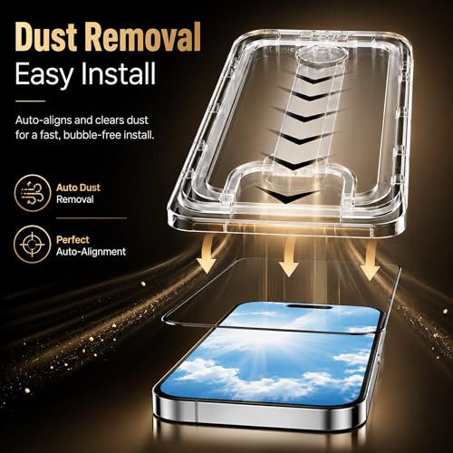 2 Pack Screen Protector for iPhone 15 Plus, 9H Tempered Glass, HD Clear, Anti-Scratch, Bubble-Free Easy Installation, Case Friendly
