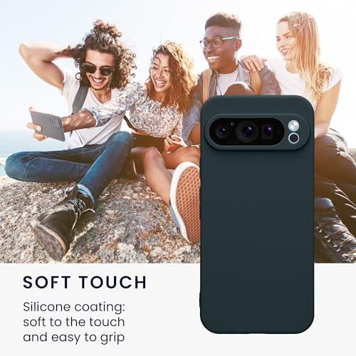 kwmobile Case Compatible with Google Pixel 9 Pro XL Case - Protective Slim TPU Phone Cover - Soft Matte Finish - Dark Slate - color: Dark Slate