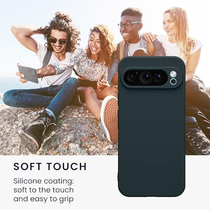 kwmobile Case Compatible with Google Pixel 9 Pro XL Case - Protective Slim TPU Phone Cover - Soft Matte Finish - Dark Slate - color: Dark Slate