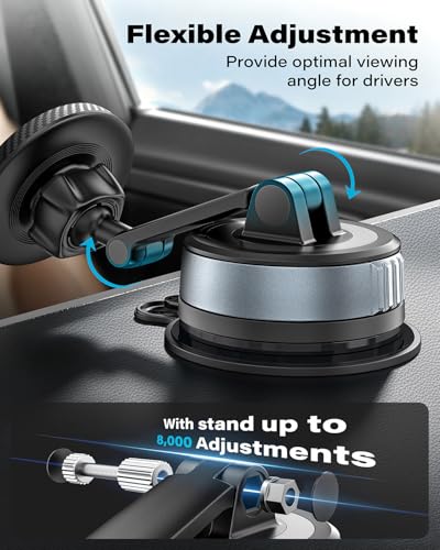 OQTIQ Magnetic Phone Holder for Car, Suction Cup Phone Mount for MagSafe