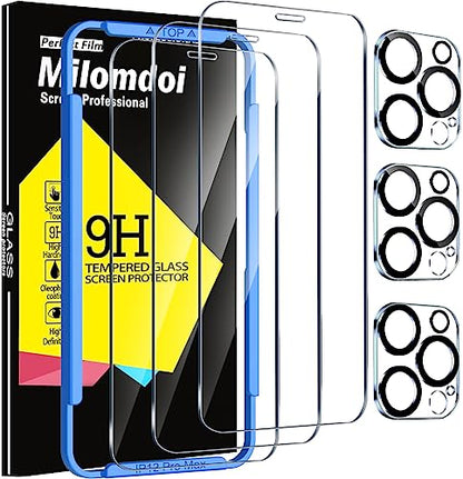 Milomdoi Screen Protector for Apple iPhone 12 Pro Max, Tempered Glass - size: iPhone 12 Pro Max 6.7 inch