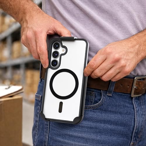 Encased SlimShield for Samsung Galaxy S26 Case with Belt Clip (Compatible with MagSafe) Slim Protective Case & Holster (Clear) - color: Clear, size: S26