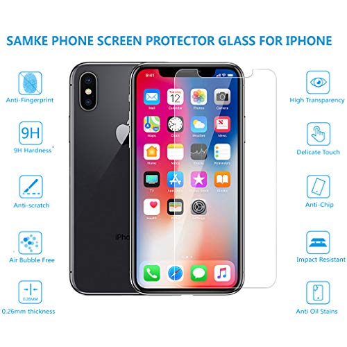 SAMKE 3-Pack Tempered Glass for iPhone XR、iPhone 11 Screen Protector, 6.1in - size: iPhone XR and iPhone 11 (6.1-inch)