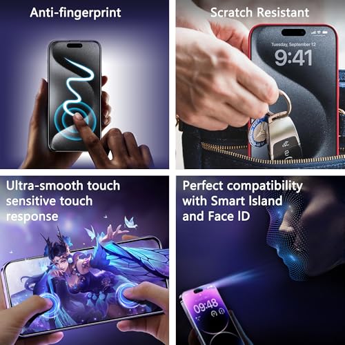 2 Pack Anti-Spy Privacy Screen Protector for iPhone 12 Pro Max(6.7-Inch),9H Tempered Glass,Full Coverage,Anti-Fingerprint,Auto Dust Removal,Bubble-Free,Easy Installation