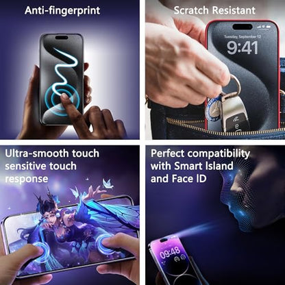 2 Pack Anti-Spy Privacy Screen Protector for iPhone 12 Pro Max(6.7-Inch),9H Tempered Glass,Full Coverage,Anti-Fingerprint,Auto Dust Removal,Bubble-Free,Easy Installation