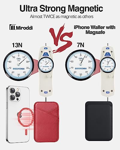 Miroddi for MagSafe Wallet, Ultra-Thin Magnetic Wallet with 2 Card Slots | RFID Blocking, No More Falling, Strongest Magnetic Card Holder for iPhone 17/16/15/14/13/12 Series & Pixel 10 Series, Red - color: Red