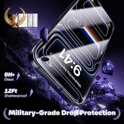 GolbinBox for iPhone 17 Pro Screen Protector, [12FT Military-Grade Shatterproof] [9H+ Tempered Glass] [Easy Installation] [HD Clear] Full Coverage Protection for iPhone 17Pro 6.3", 2 Pack - size: iPhone 17 Pro-6.3inch