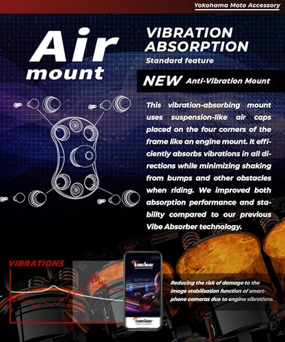 Kaedear Vibration-Resistant Motorcycle Phone Mount, KDR-M26C - style: Standard / 1" Ball