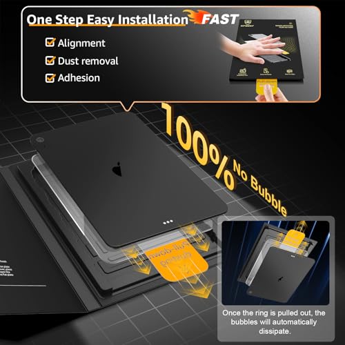 2-Pack Glass Screen Protector for iPad 11th A16 11-in. /10th Generation 10.9-in. (2025/2022) Military Shatterproof, 9H+ Hardness, Auto-Alignment Frame, Anti-Fingerprint, HD Clear, Scratch Resistant - size: iPad (A16) 11th/10th Gen (2025/2022)