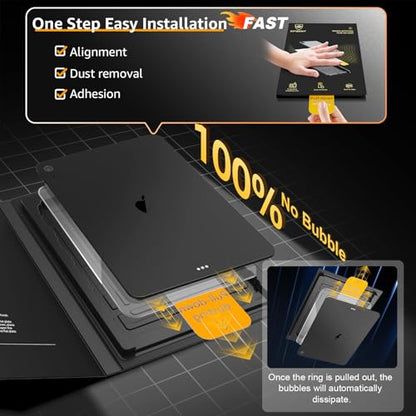 2-Pack Glass Screen Protector for iPad 11th A16 11-in. /10th Generation 10.9-in. (2025/2022) Military Shatterproof, 9H+ Hardness, Auto-Alignment Frame, Anti-Fingerprint, HD Clear, Scratch Resistant - size: iPad (A16) 11th/10th Gen (2025/2022)