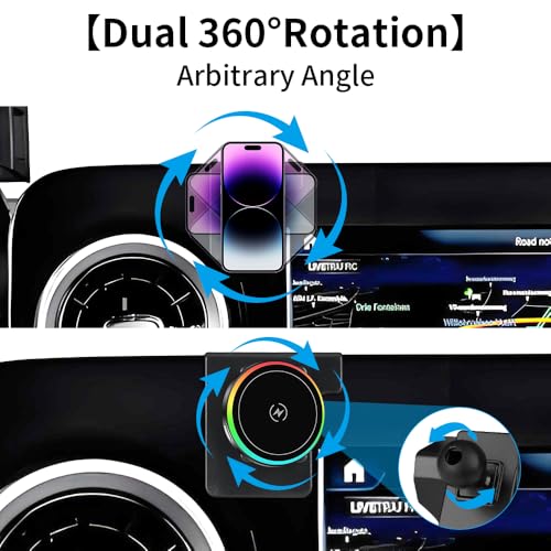 Car Magnetic Phone Mount for Mercedes Benz Sprinter eSprinter 2019 2020 2022 2023 2024 2025 2026 Auto Accessories Cellphone Holder Fast 15W Wireless Charger Cell Phones Charging Screen Stand