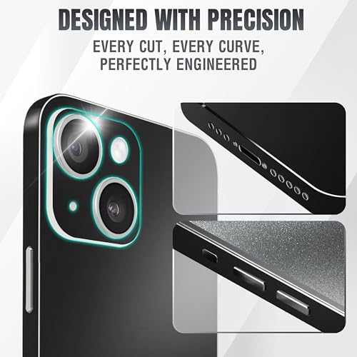 2Pcs Skin Wrap Compatible for iPhone 14 – Slim Decal Vinyl Protective Film for Sides & Back – Sleek Fit, Premium Look – Compatible with All iPhone 14 Cases - Black - color: Black