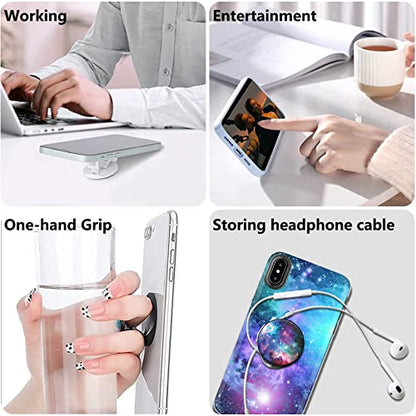 Cell Phone Stand Foldable Expanding Phone Sockets Finger Grip Holder for Smartphone and Tablets - Glitter Pink - color: Pink
