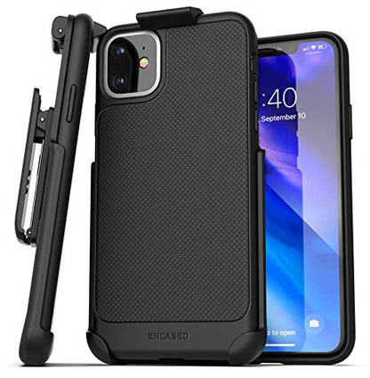 Encased iPhone 11 Belt Clip Case (Thin Armor) Slim Grip Cover with Holster - Black - size: iPhone 11