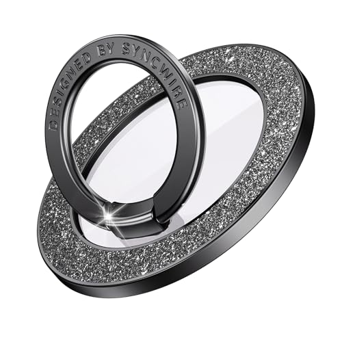 Syncwire Magnetic Phone Grip for MagSafe,Sparkle Ring Holder,Black Diamond - color: Black Diamond