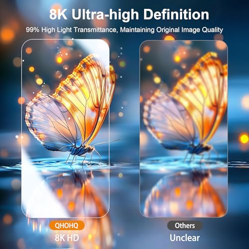 QHOHQ [1-Second Auto-Install] 3 Pack Screen Protector for iPhone 17 Pro Max [6.9 Inch] + 1 Set Camera Lens Protector, 9H+ Shatterproof Tempered Glass, [12FT Military Grade Protection], Case Friendly - size: iPhone 17 Pro Max 6.9 Inch