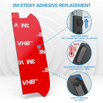 pop-tech Sticky Pads Replacement for Socket Wallet Base,6pcs High Bond Double Sided Mounting Tape for PopWallet Grip, Adhesive Sticker for Socket Card Holder iPhone, Phone Wallet & Wallet Socket