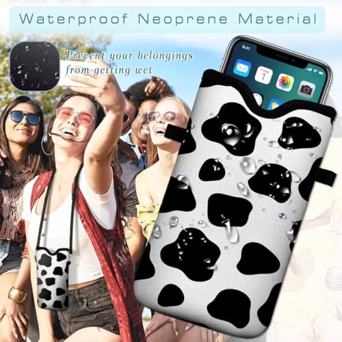 Cell Phone Sleeves Bag Case Crossbody Neoprene Holder Lanyard Phone Pouch for Women Men 7.5 X 4.5 Inches - Diary Cattle - color: Diary Cattle