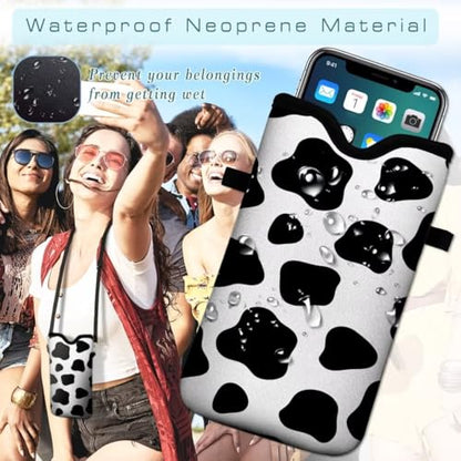 Cell Phone Sleeves Bag Case Crossbody Neoprene Holder Lanyard Phone Pouch for Women Men 7.5 X 4.5 Inches - Diary Cattle - color: Diary Cattle