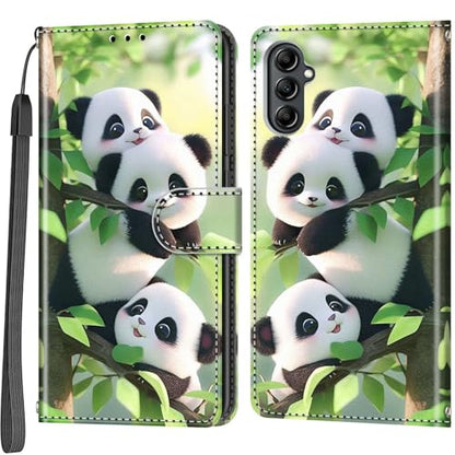 Case Wallet for Samsung Galaxy A14 5G, Panda | Kickstand, 3 Card Holder, Shockproof TPU Interior Shell, PU Leather, Magnetic Flip Cover, Lanyard Strap - color: Pic:08