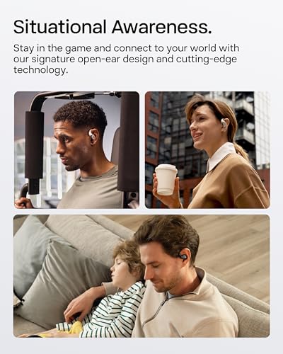 SHOKZ OpenFit 2+ Open-Ear Earbuds, Black, Dolby Audio,Wireless Charging - color: Black, style: Dolby Audio / USB-C&Wireless