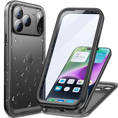 Cozycase for iPhone 17 Pro Waterproof Case Full Body Heavy Duty Black | 360 Shockproof with Screen Camera Protector Military Grade Double Water Dust Drop Proof Hard Rugged 17Pro Front Back Cover - color: Black, size: For iPhone 17 Pro