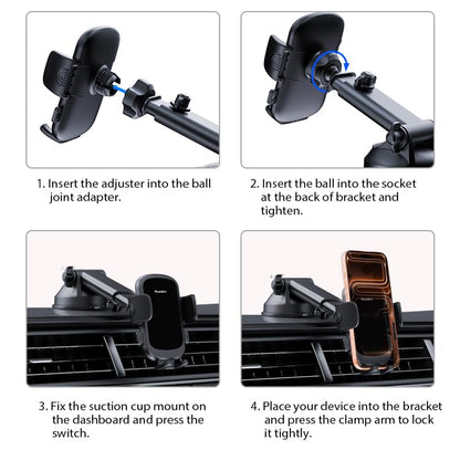 Car Phone Holder,2026 Military Grade,Strongest Suction, Heat Resistant Material, Universal Dashboard and Windshield Mount with Adjustable Suction Cup, Compatible with All Smartphones