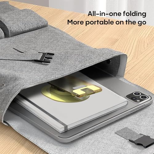Foldable Desktop Phone Holder, Phone Holder on Desk Compatible with iPhone15, 14, 13 Pro Max Mini, Suitable for 3.5-12.9 inch Phones and Tablet Computer. (Yellow) - color: Yellow