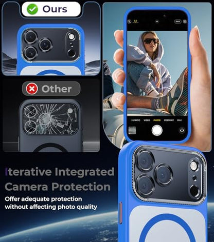 Magnetic for iPhone 17 Pro Max Case with Integrated Camera Protection, [Seamless Work with Magsafe] [Military Grade Shockproof] [Covered Camera Control Button] for iPhone 17 Pro Max 6.9'', Ultramarine - color: Ultramarine