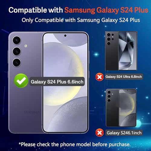 Samsung Galaxy S24 Plus/S24+ 6.7 Inch Privacy Screen Protector, 2X Anti-Spy Tempered Film + 2X Camera Lens Tempered Glass with Installation Tools[28° Anti-Spy][Support Fingerprint Unlock][Bubble Free] - size: S24 Plus