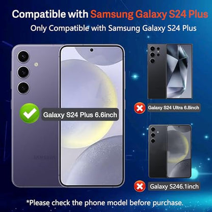 Samsung Galaxy S24 Plus/S24+ 6.7 Inch Privacy Screen Protector, 2X Anti-Spy Tempered Film + 2X Camera Lens Tempered Glass with Installation Tools[28° Anti-Spy][Support Fingerprint Unlock][Bubble Free] - size: S24 Plus
