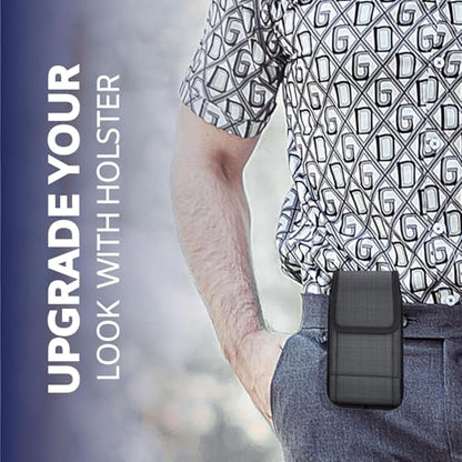 Cell Phone Holster for iPhone 17 16 Pro Max, Samsung Galaxy Ultra S25 S24 S23 S22 S21 Note 20+ Plus Note 10+ A23 A13 A21 A54 5G Google Pixel Pro Case with Belt Clip (Fits Phone with Otterbox Case on) - size: X-Large