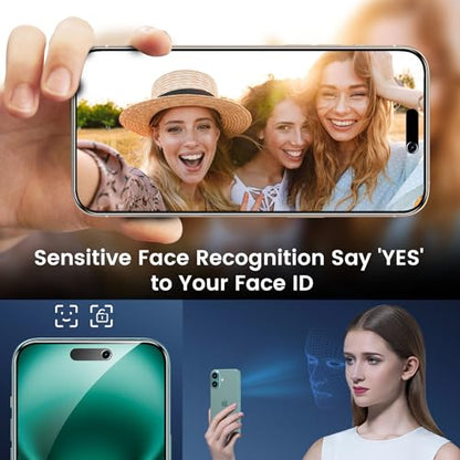 Fotbor 2 Pack Compatible for iPhone 15 Plus/iPhone 16 Plus Privacy Screen Protector, Anti Spy Private Case Friendly Anti-Scratch 9H Hardness Tempered Glass - size: iPhone 15 Plus/16 Plus - 6.1 inch