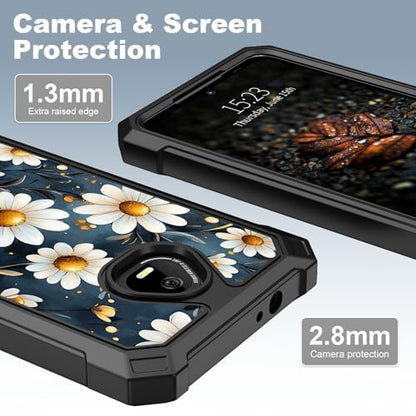 for Schok Volt Sv67q Sv67332 Case with Screen Protector, Military Grade Drop Protection, Dual Layer Hybrid Shockproof Protection TPU Phone Case for Schok Volt Sv67q, Little Flower - color: Little Flower
