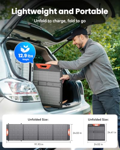 SOLUPUP 200W Portable Solar Panel–24% High Efficiency Bifacial Solar Panel with MC4 Output,Waterproof Foldable Solar Charger with Kickstand for Power Station RV Camping Off-Grid and Blackoutss - size: New 200W