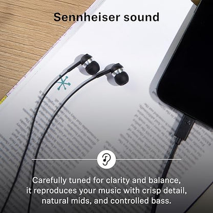 Sennheiser CX 80U in-Ear Headphones, USB C Connection, Black - color: Black