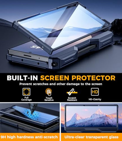 Professional Heavy-Duty Case for Galaxy-Fold-6: 360° Full-Body Protection with Hinge Cover, Magnetic Kickstand & S Pen Holder | Magsafe Compatible | for Samsung z fold 6 5G（2024） - color: Classic Blue