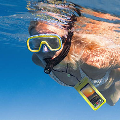 H2ODYSSEY Waterproof Phone Case and Lanyard - Excellent Waterproof Protection - Floats in The Water -Lanyard for Beach Kayak Travel - Universal Size - Yellow - color: Yellow