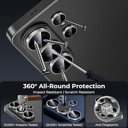 BENKS GlassWarrior Camera Lens Protector for Samsung Galaxy S26 Ultra, 9H Tempered Glass, Anti-Reflective HD Clarity, Ultra-Thin Scratch Resistant, Individual Metal Lens Ring Design (Silver) - color: Silver