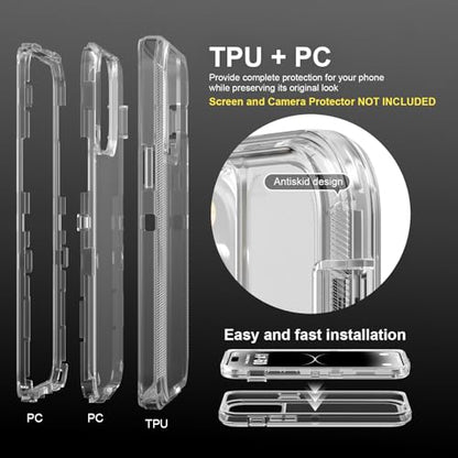 Follaroma for iPhone 14 Pro Case, Shockproof, Crystal Clear | Heavy Duty Shockproof Protection Phone Cases, Anti-Drop, Military Grade Dual Layer Transparent Rugged Protective Cover, 6.1" - color: Clear, size: iPhone 14 Pro 6.1‘’