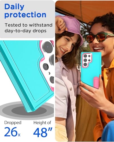 AICase for Samsung Galaxy S25 Ultra Case Built-in Stand,3 in 1 Heavy Duty Drop Protection Full Body Rugged Shockproof Military Protective Tough Durable Cover for Samsung Galaxy S25 Ultra 5G_5 - color: Blue with Stand