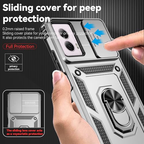 SunStory for Motorola Moto G Power 5G 2024 Case with Kickstand,Silver - color: Silver