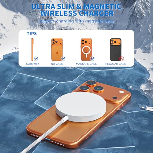[Apple Certified] Magnetic Wireless Charger, 10FT Long 25W iPhone Magsafe Charger Fast Phone Charging Pad Wireless Magnetic Braid Cable Charge for iPhone 17/17 Pro/17 Pro Max/Air/16 ProMax/15/14/13/12